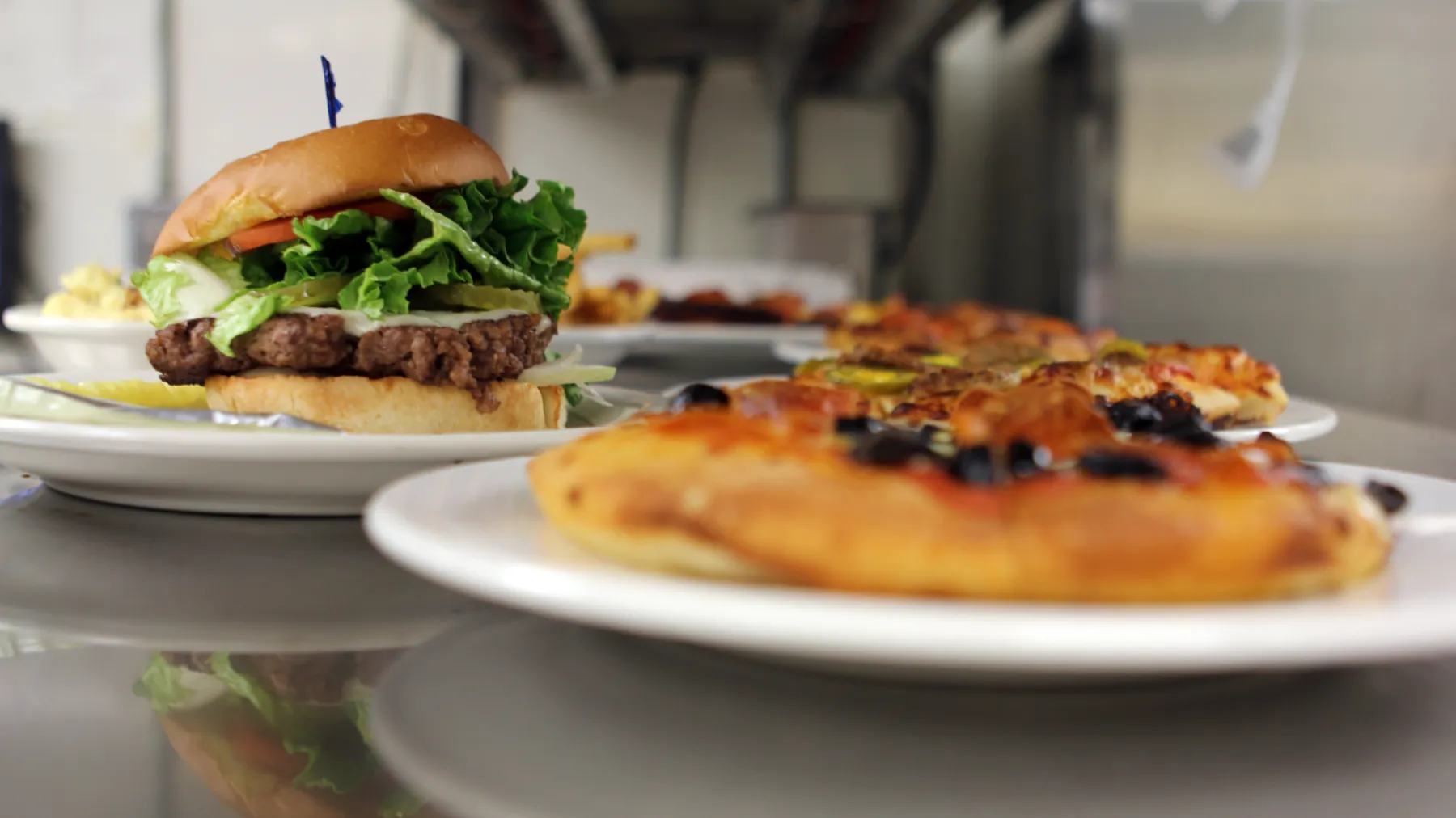 Pizza and burgers